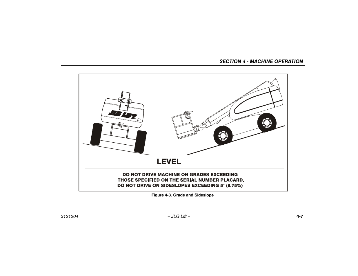 Grade and sideslope -7 | JLG 600A_AJ Operator Manual User Manual | Page 63 / 148