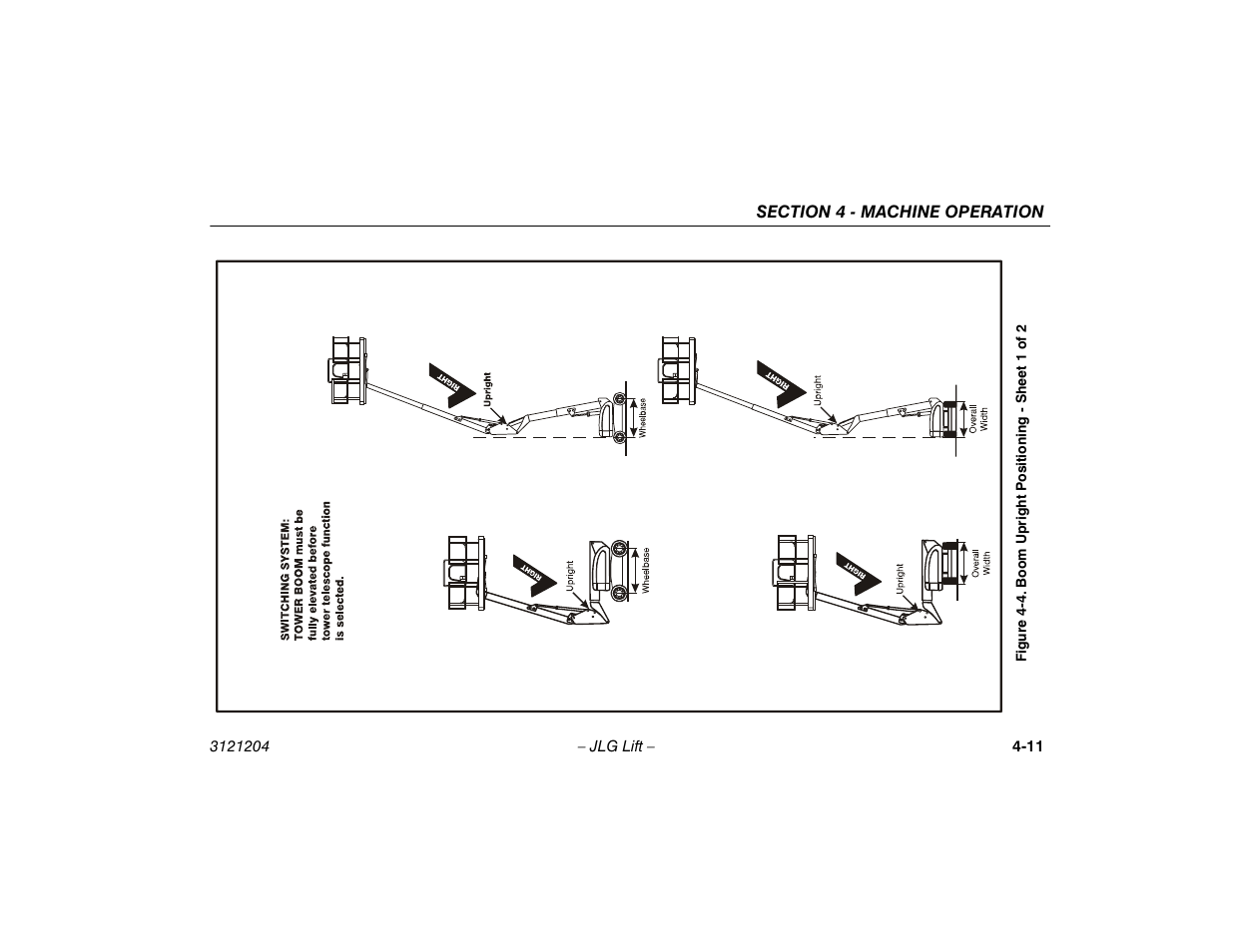 Boom upright positioning - sheet 1 of 2 -11 | JLG 600A_AJ Operator Manual User Manual | Page 67 / 148