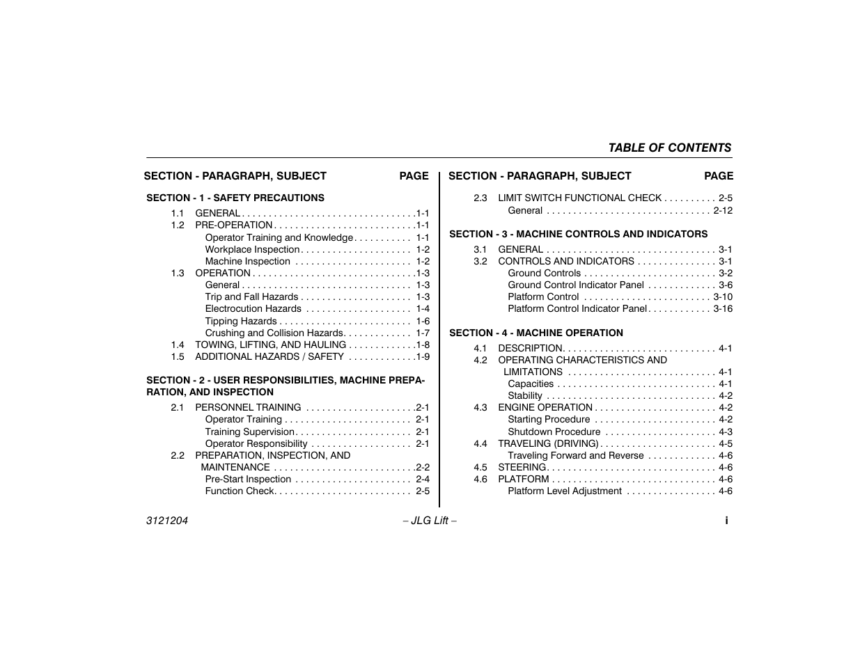 JLG 600A_AJ Operator Manual User Manual | Page 7 / 148