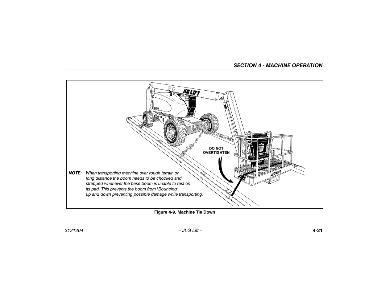 Machine tie down -21 | JLG 600A_AJ Operator Manual User Manual | Page 77 / 148