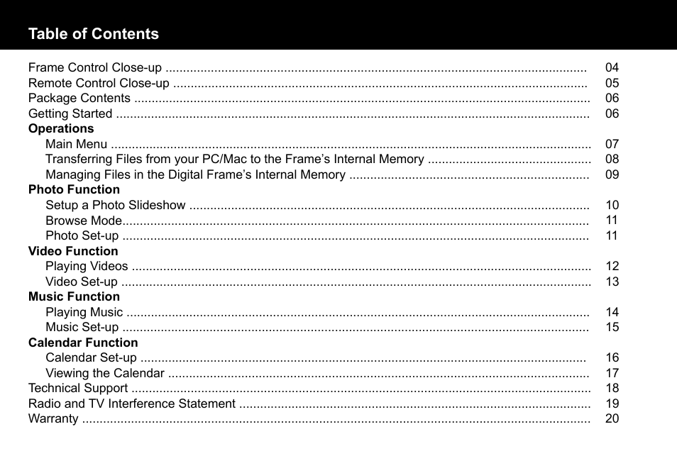 Aluratek ADPF310F User Manual | Page 3 / 24