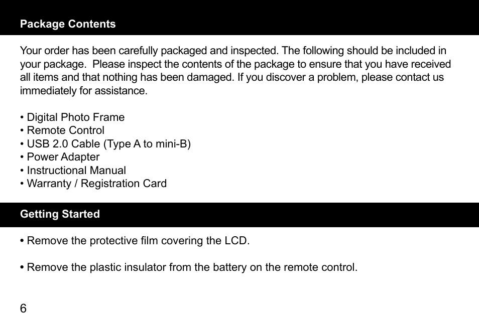 Aluratek ADPF310F User Manual | Page 6 / 24