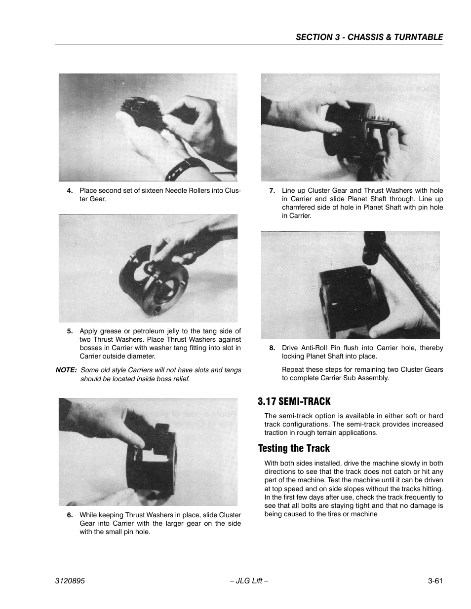 17 semi-track, Testing the track, Semi-track -61 | Testing the track -61 | JLG 460SJ Service Manual User Manual | Page 113 / 462
