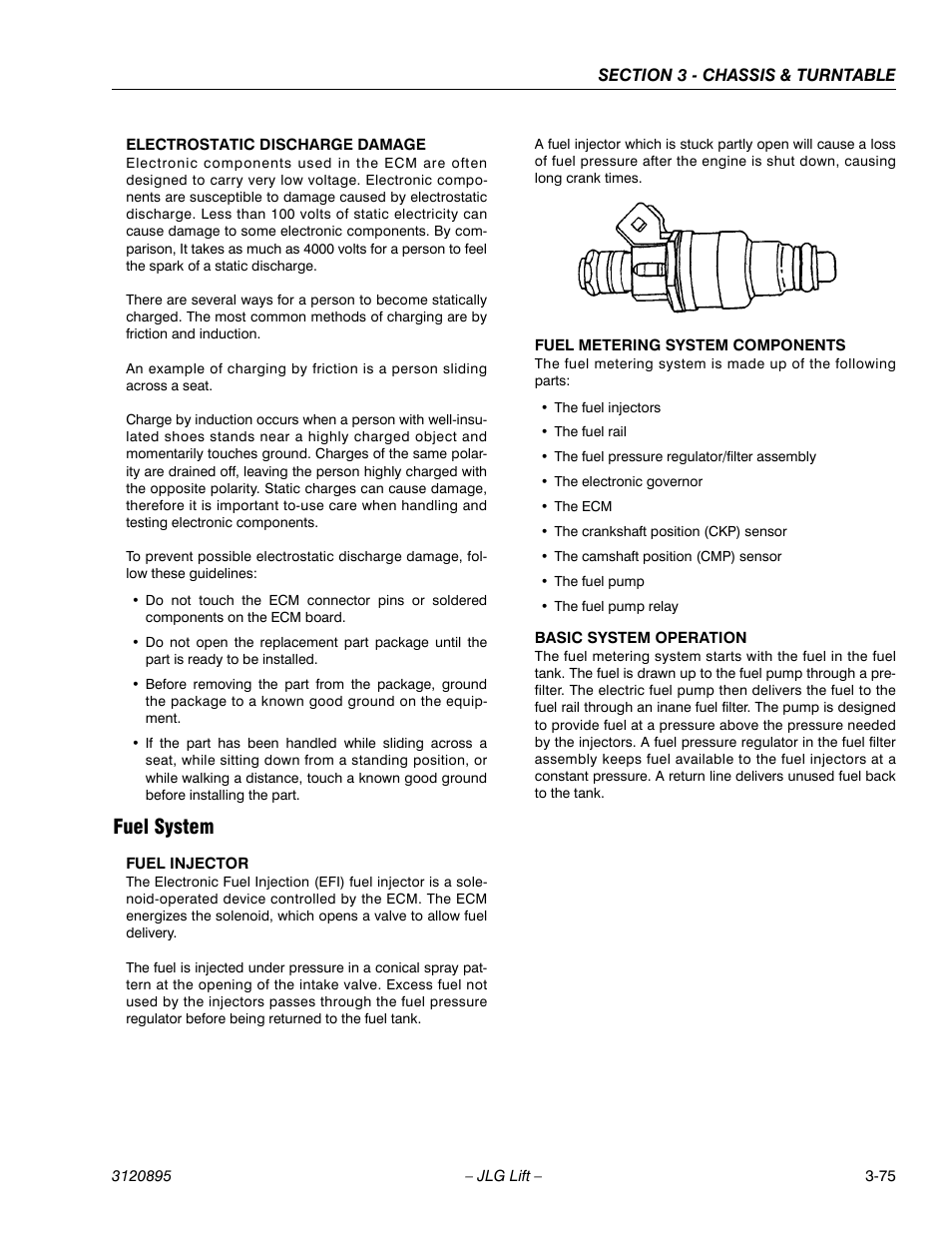 Fuel system, Fuel system -75 | JLG 460SJ Service Manual User Manual | Page 127 / 462