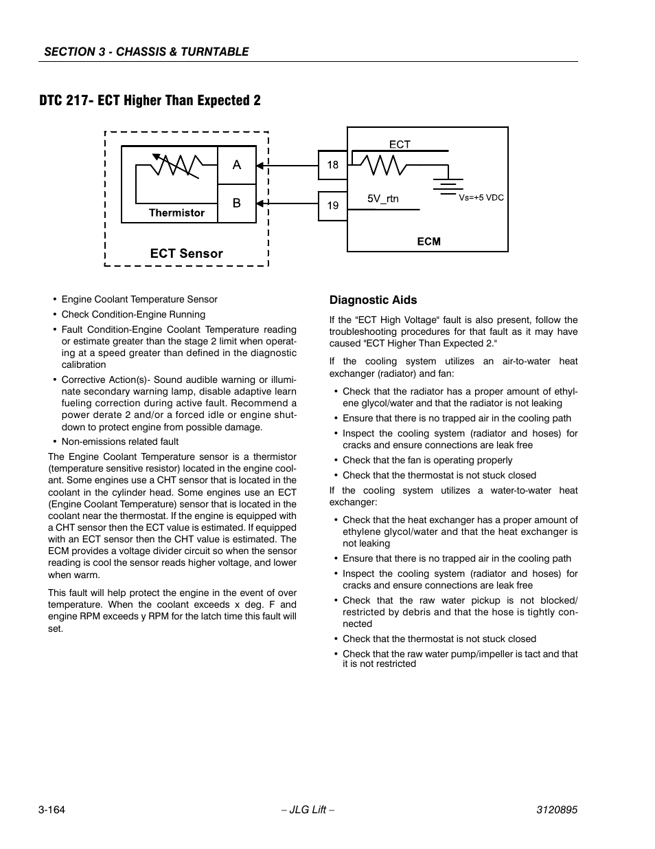 Dtc 217- ect higher than expected 2, Dtc 217- ect higher than expected 2 -164 | JLG 460SJ Service Manual User Manual | Page 216 / 462