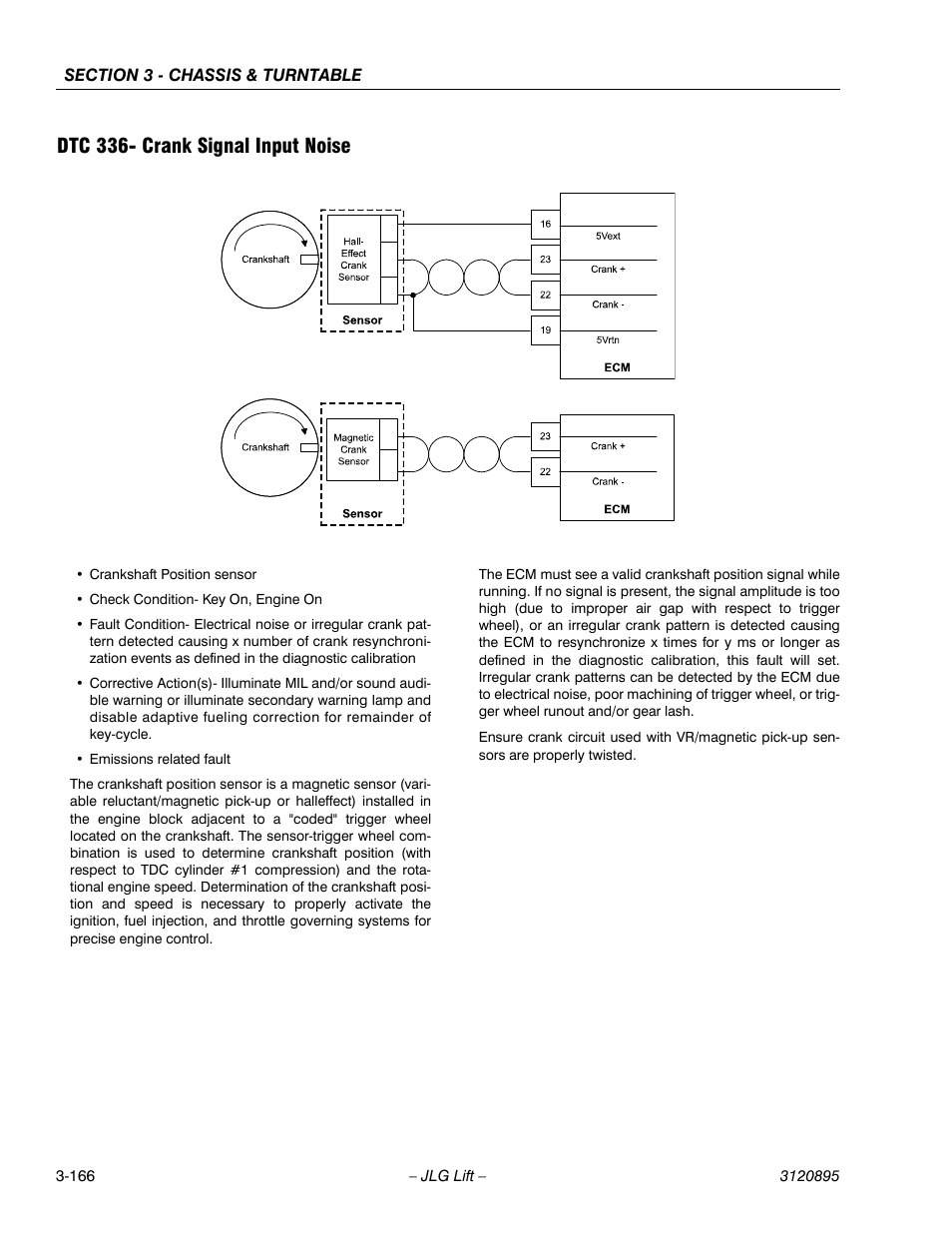 Dtc 336- crank signal input noise, Dtc 336- crank signal input noise -166 | JLG 460SJ Service Manual User Manual | Page 218 / 462
