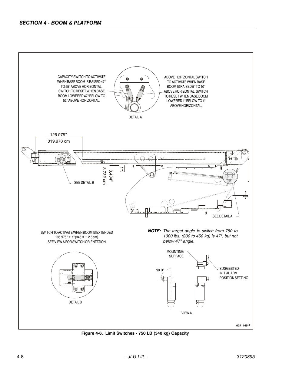 Limit switches - 750 lb (340 kg) capacity -8, Igure 4-6., figure 4-7., and f, Ure 4-6 | JLG 460SJ Service Manual User Manual | Page 272 / 462
