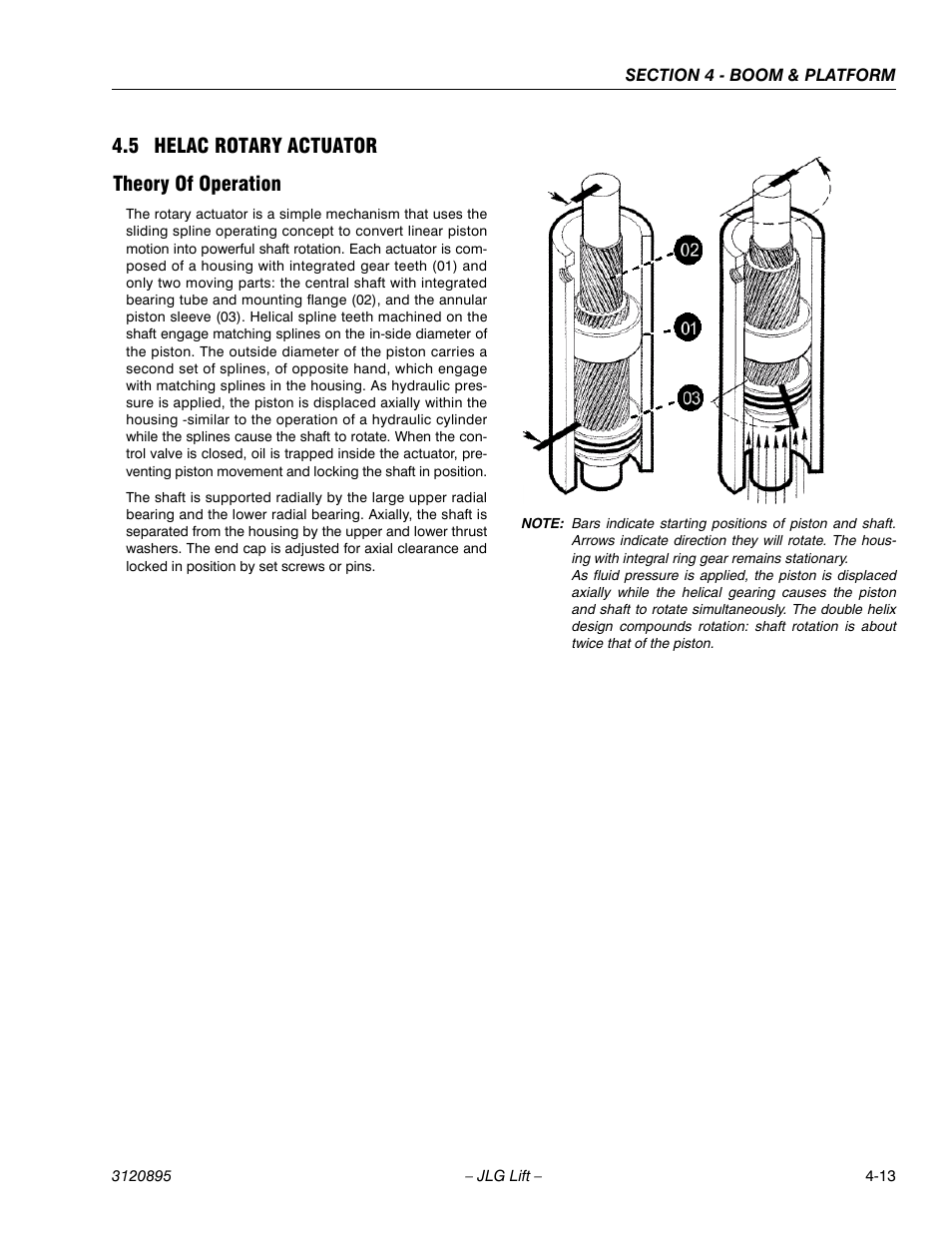 5 helac rotary actuator, Theory of operation, Helac rotary actuator -13 | Theory of operation -13, 5 helac rotary actuator theory of operation | JLG 460SJ Service Manual User Manual | Page 277 / 462