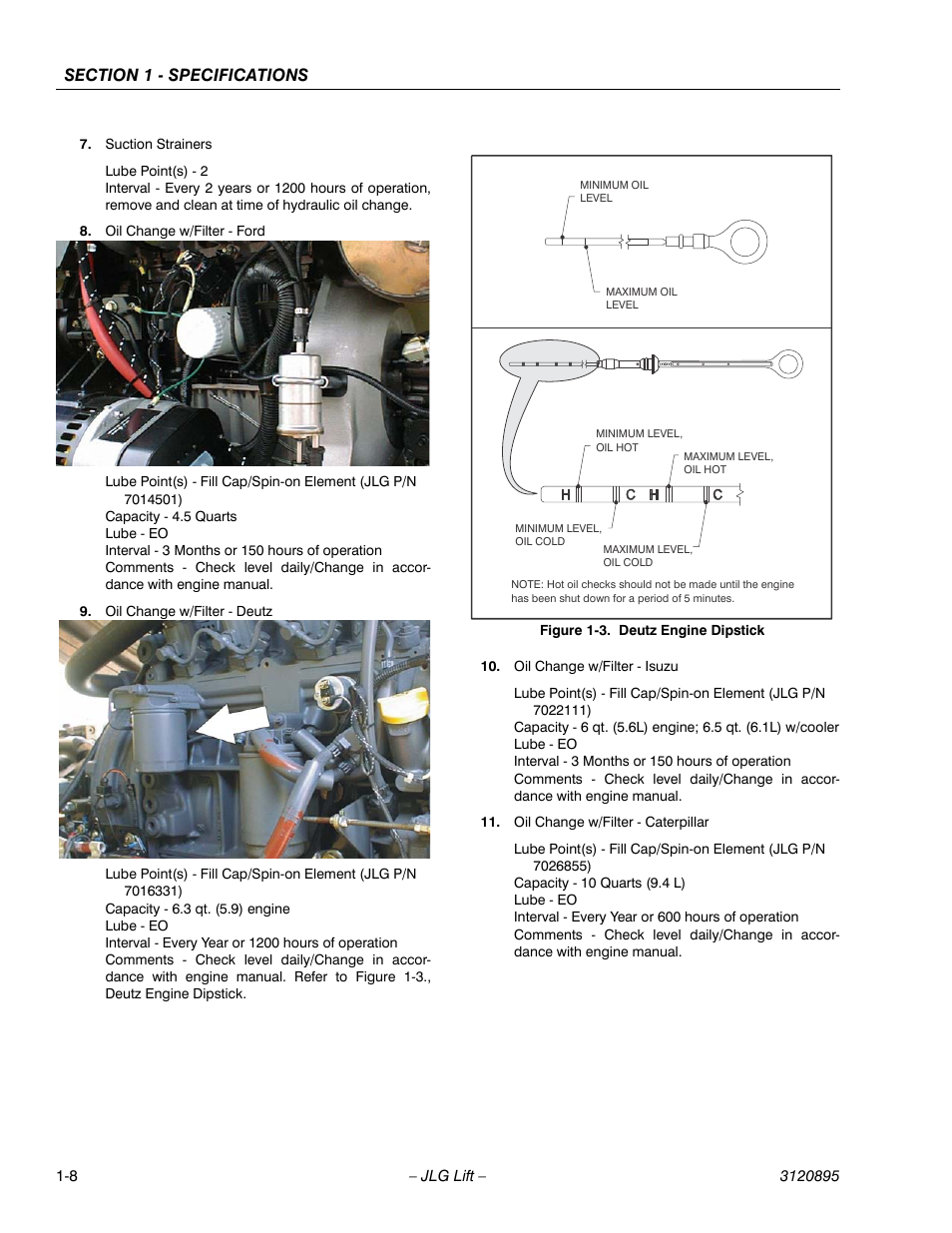 Deutz engine dipstick -8 | JLG 460SJ Service Manual User Manual | Page 28 / 462