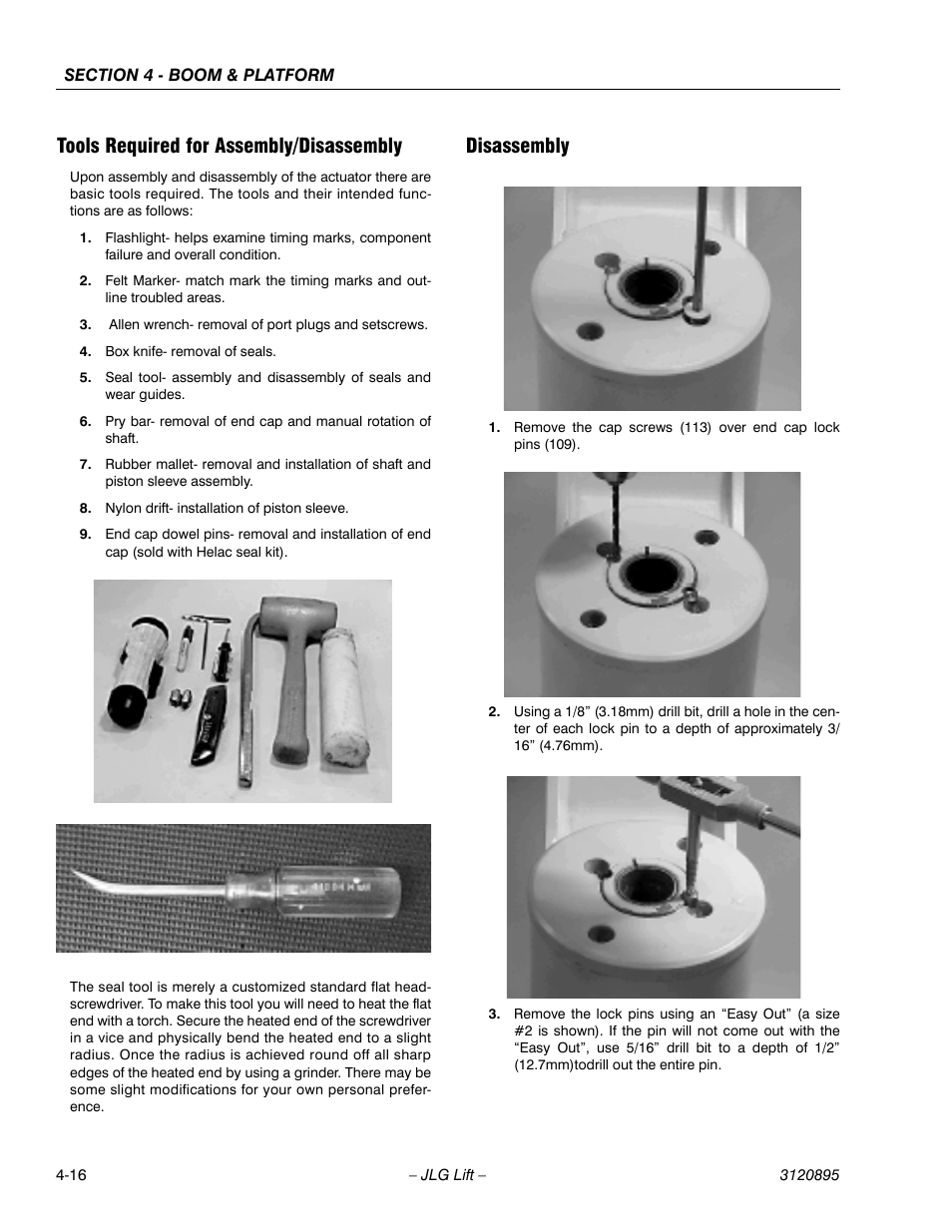 Tools required for assembly/disassembly, Disassembly | JLG 460SJ Service Manual User Manual | Page 280 / 462
