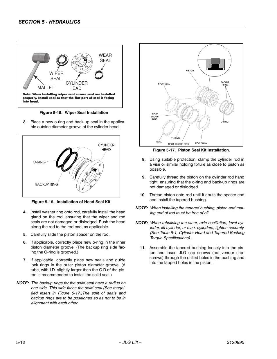 Wiper seal installation -12, Installation of head seal kit -12, Piston seal kit installation -12 | JLG 460SJ Service Manual User Manual | Page 300 / 462