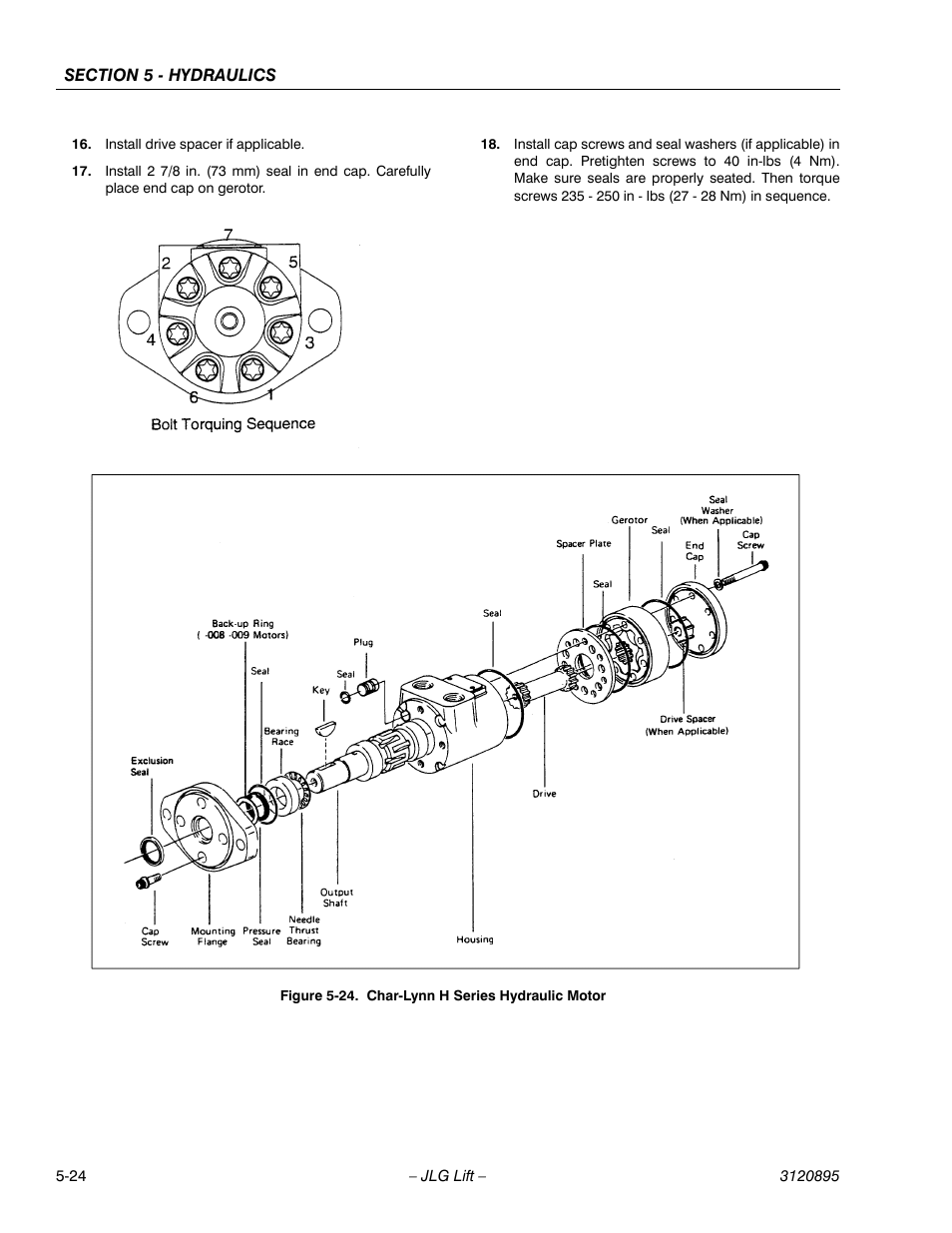 Char-lynn h series hydraulic motor -24 | JLG 460SJ Service Manual User Manual | Page 312 / 462
