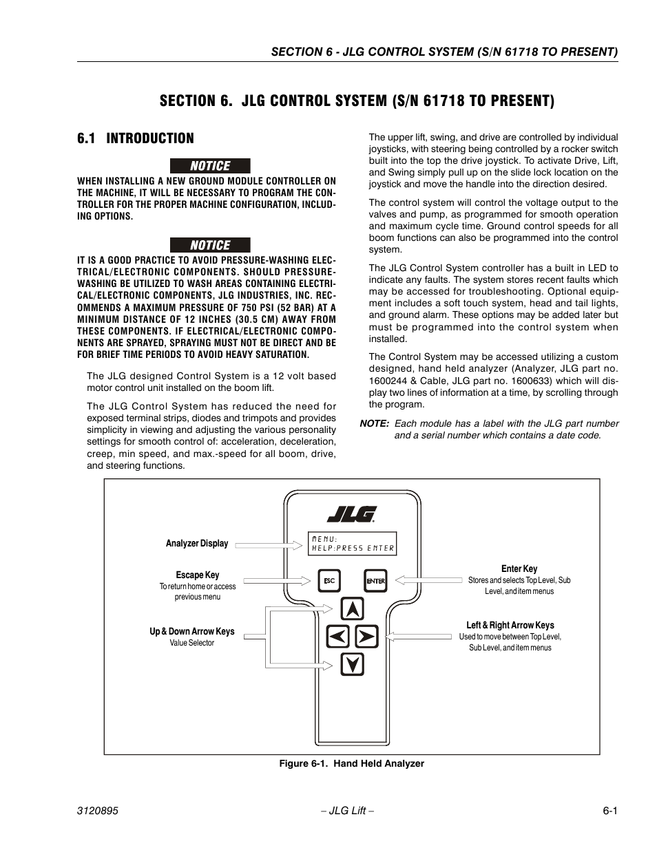 1 introduction, Introduction -1, Hand held analyzer -1 | JLG 460SJ Service Manual User Manual | Page 317 / 462