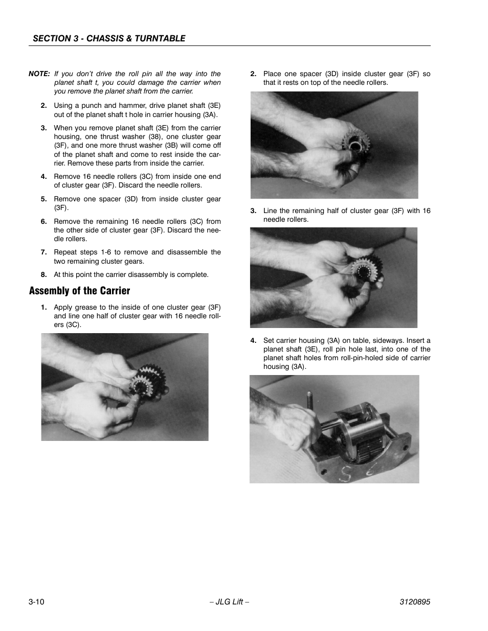 Assembly of the carrier, Assembly of the carrier -10 | JLG 460SJ Service Manual User Manual | Page 62 / 462
