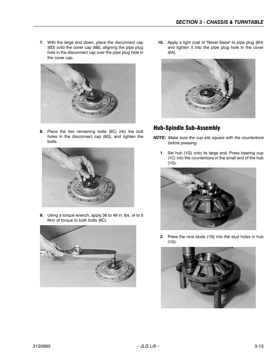 Hub-spindle sub-assembly, Hub-spindle sub-assembly -13 | JLG 460SJ Service Manual User Manual | Page 65 / 462