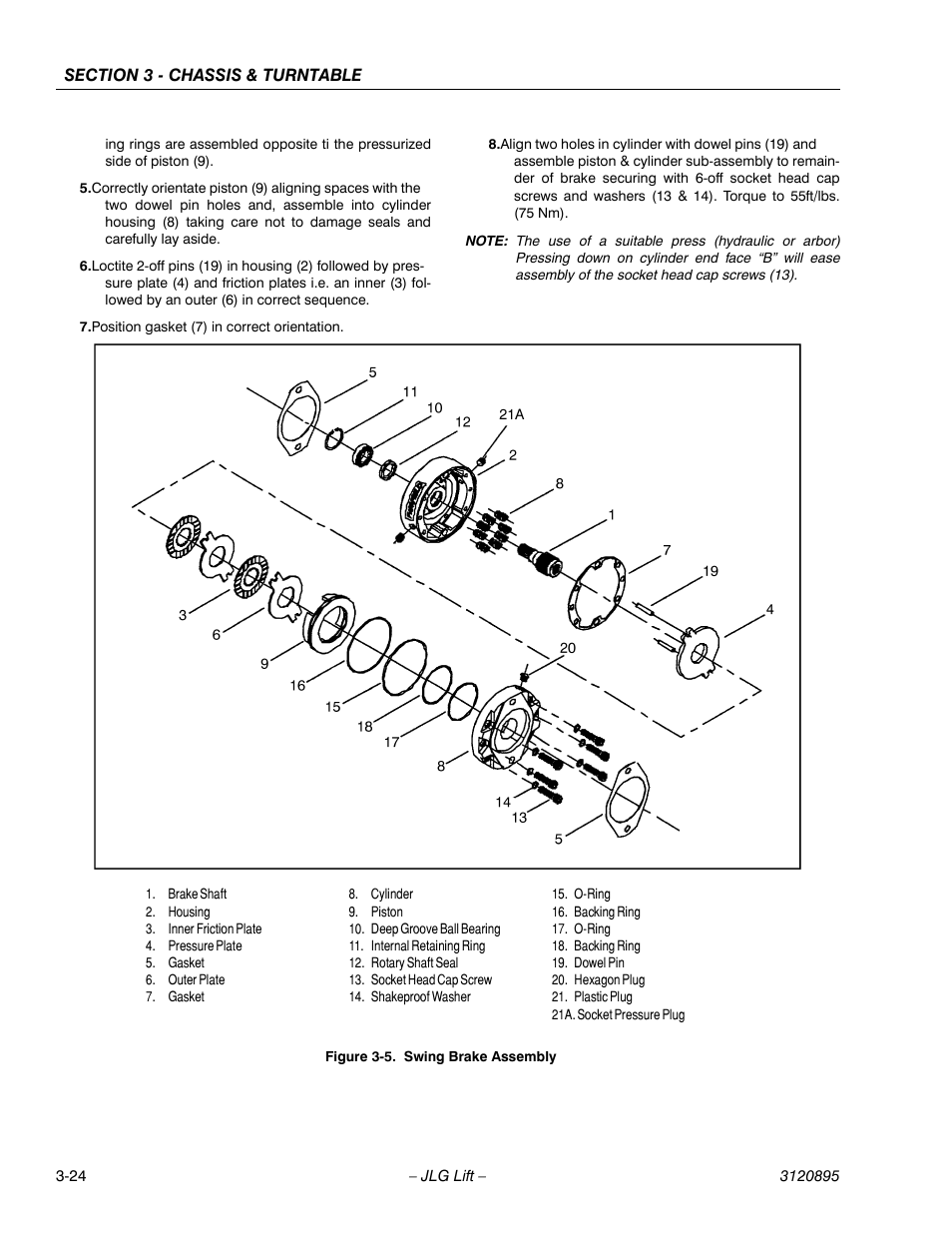 Swing brake assembly -24 | JLG 460SJ Service Manual User Manual | Page 76 / 462