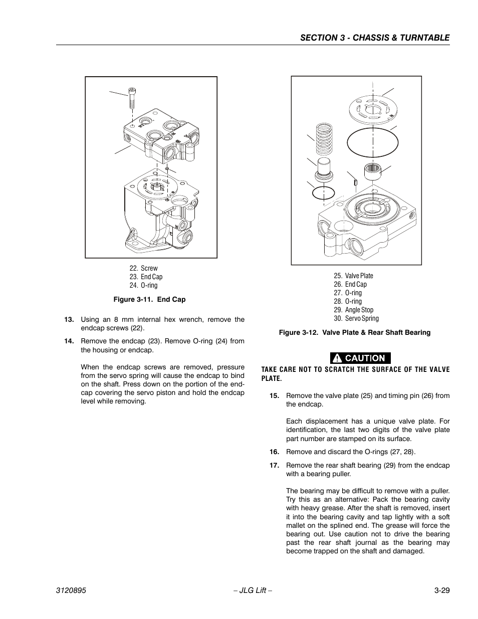 End cap -29, Valve plate & rear shaft bearing -29 | JLG 460SJ Service Manual User Manual | Page 81 / 462