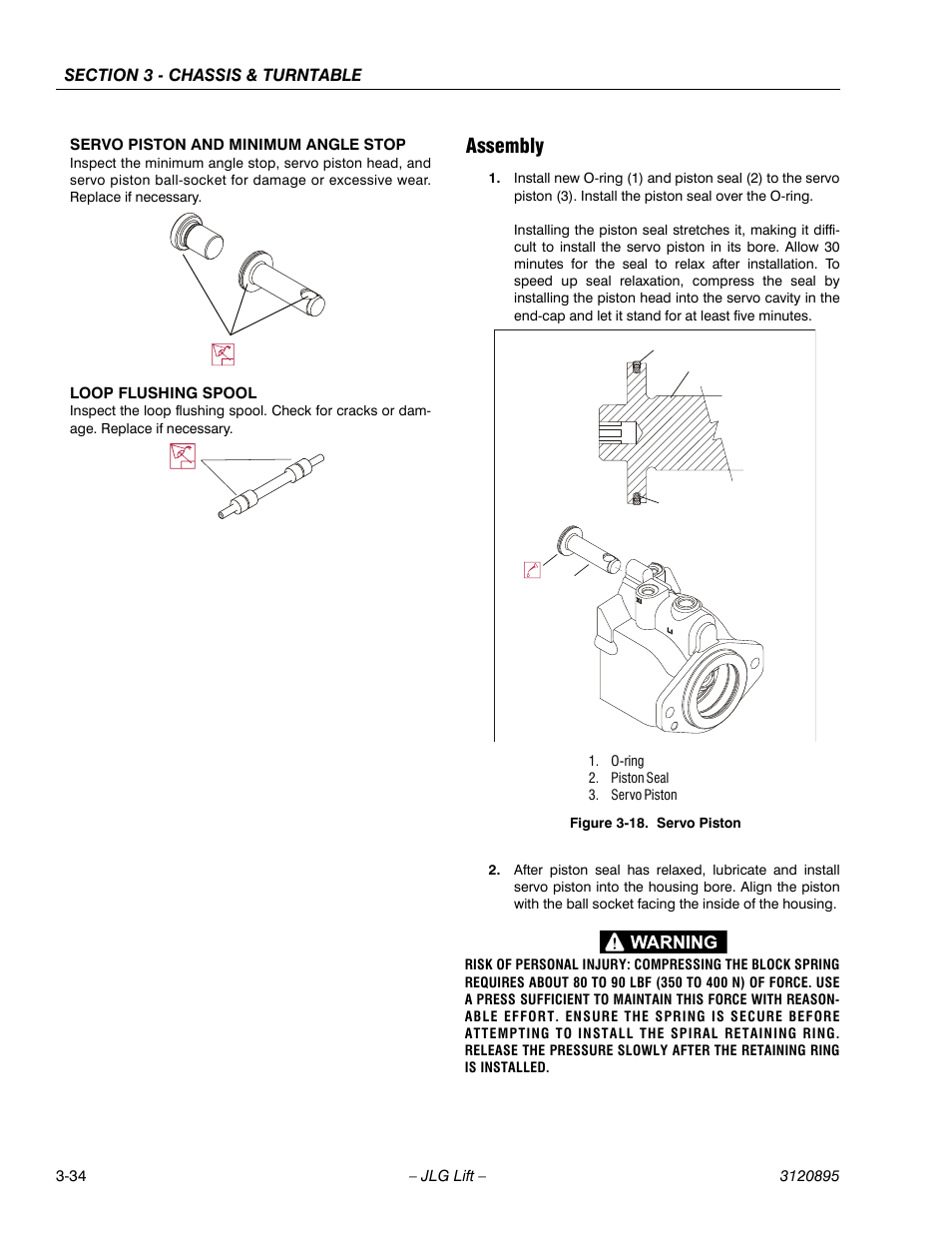 Assembly, Assembly -34, Servo piston -34 | JLG 460SJ Service Manual User Manual | Page 86 / 462