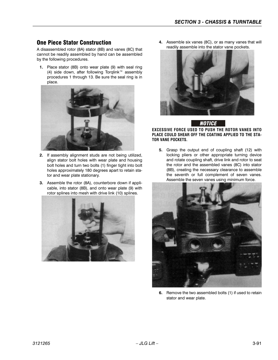 One piece stator construction, One piece stator construction -91 | JLG 1100SB Service Manual User Manual | Page 133 / 444