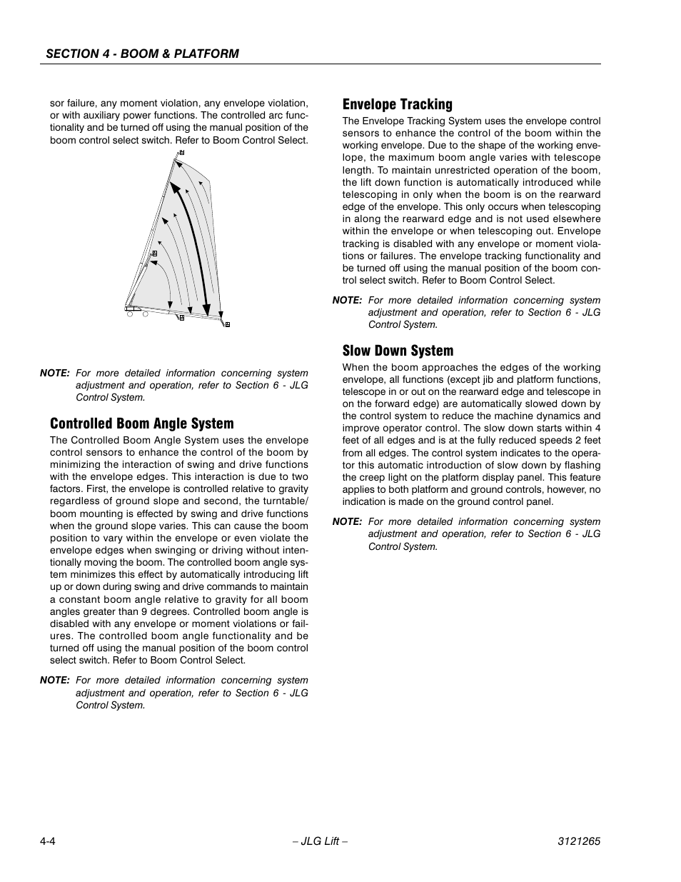 Controlled boom angle system, Envelope tracking, Slow down system | JLG 1100SB Service Manual User Manual | Page 174 / 444