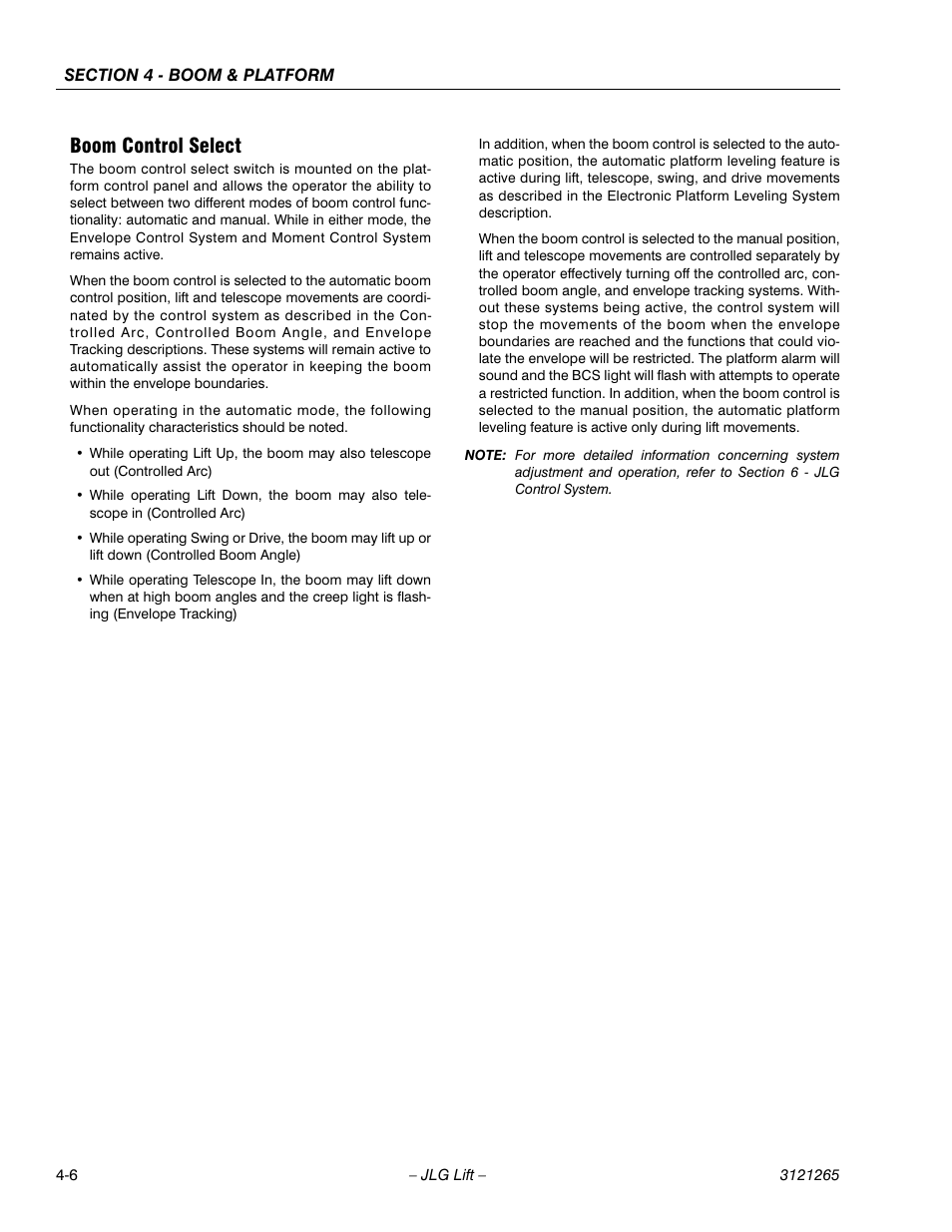 Boom control select, Boom control select -6 | JLG 1100SB Service Manual User Manual | Page 176 / 444
