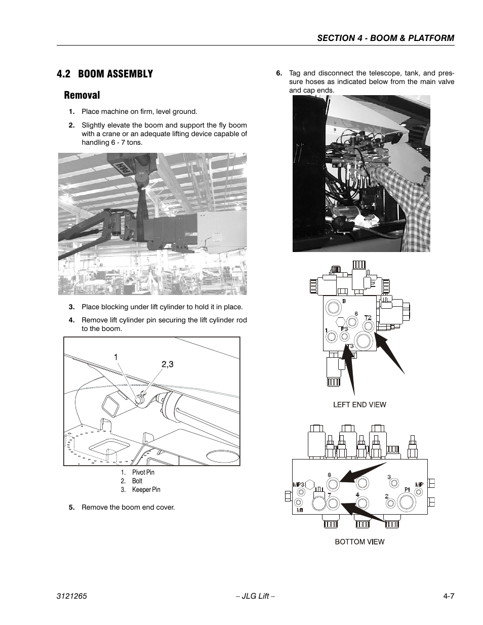 2 boom assembly, Removal, Boom assembly -7 | Removal -7, 2 boom assembly removal | JLG 1100SB Service Manual User Manual | Page 177 / 444