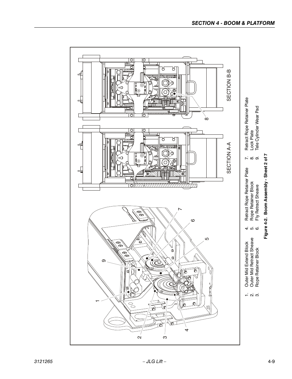 Boom assembly - sheet 2 of 7 -9 | JLG 1100SB Service Manual User Manual | Page 179 / 444