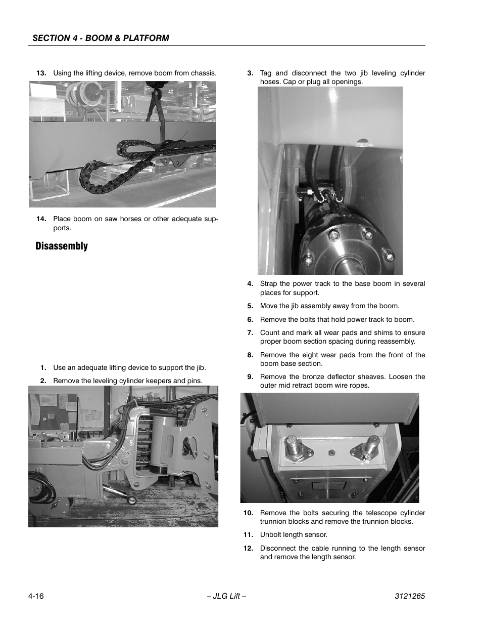 Disassembly, Disassembly -16 | JLG 1100SB Service Manual User Manual | Page 186 / 444