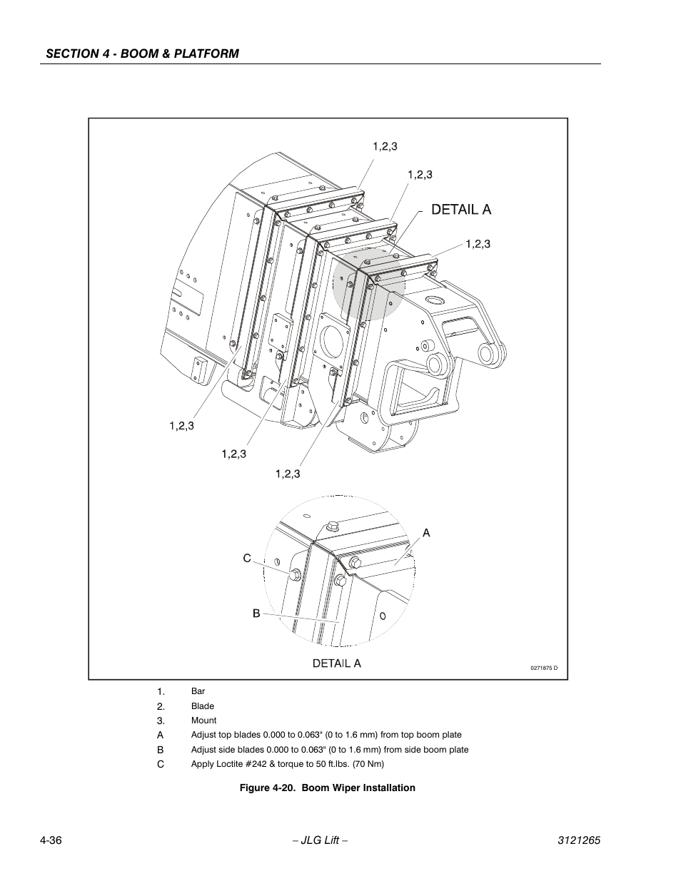 Boom wiper installation -36 | JLG 1100SB Service Manual User Manual | Page 206 / 444