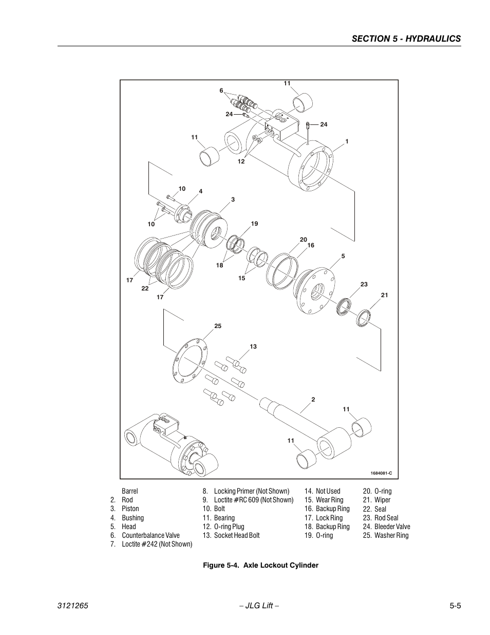 Axle lockout cylinder -5 | JLG 1100SB Service Manual User Manual | Page 239 / 444