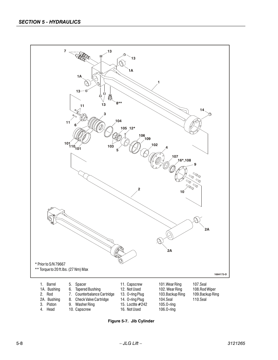 Jib cylinder -8 | JLG 1100SB Service Manual User Manual | Page 242 / 444