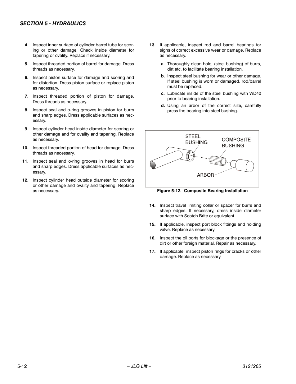 Composite bearing installation -12 | JLG 1100SB Service Manual User Manual | Page 246 / 444