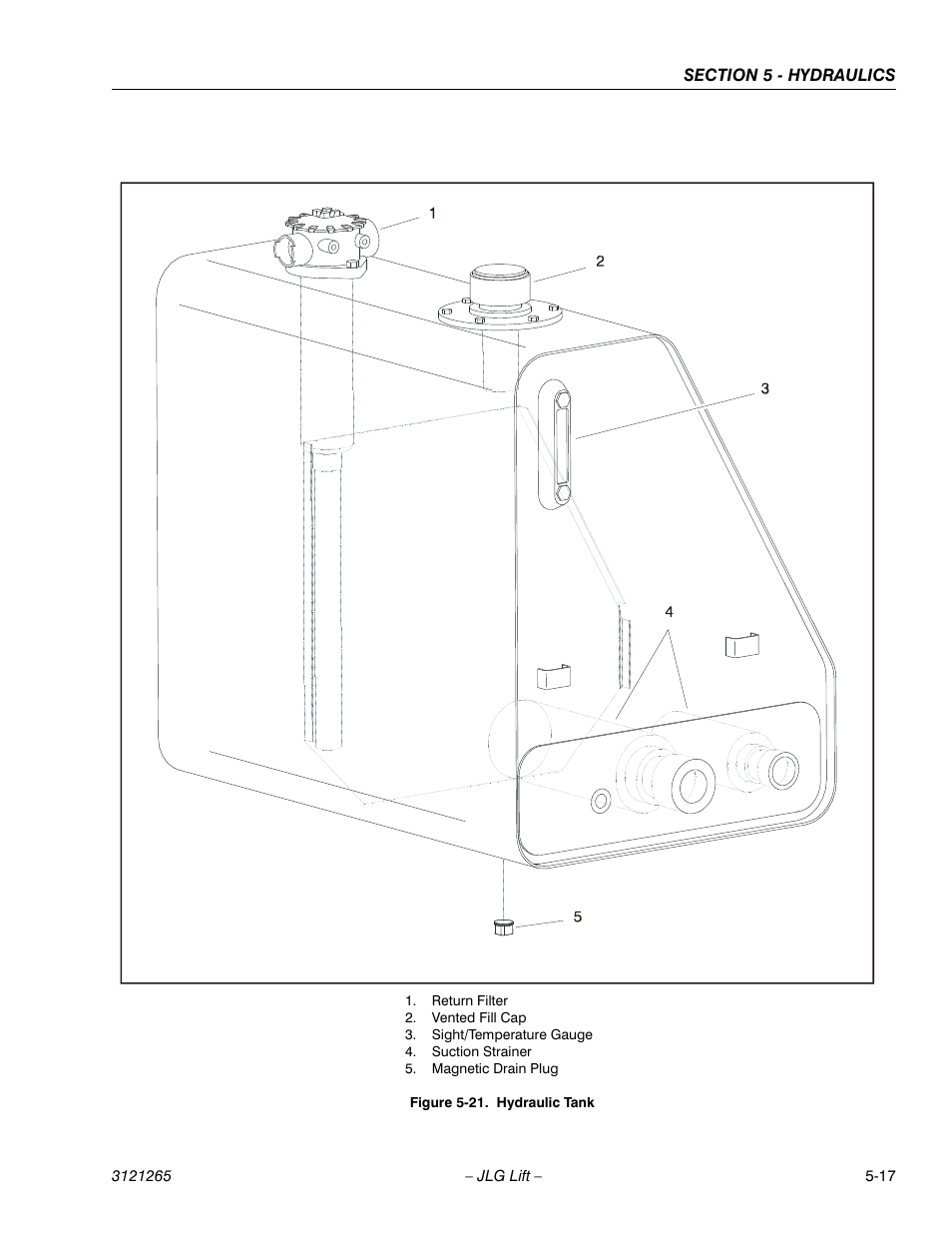 Hydraulic tank -17 | JLG 1100SB Service Manual User Manual | Page 251 / 444