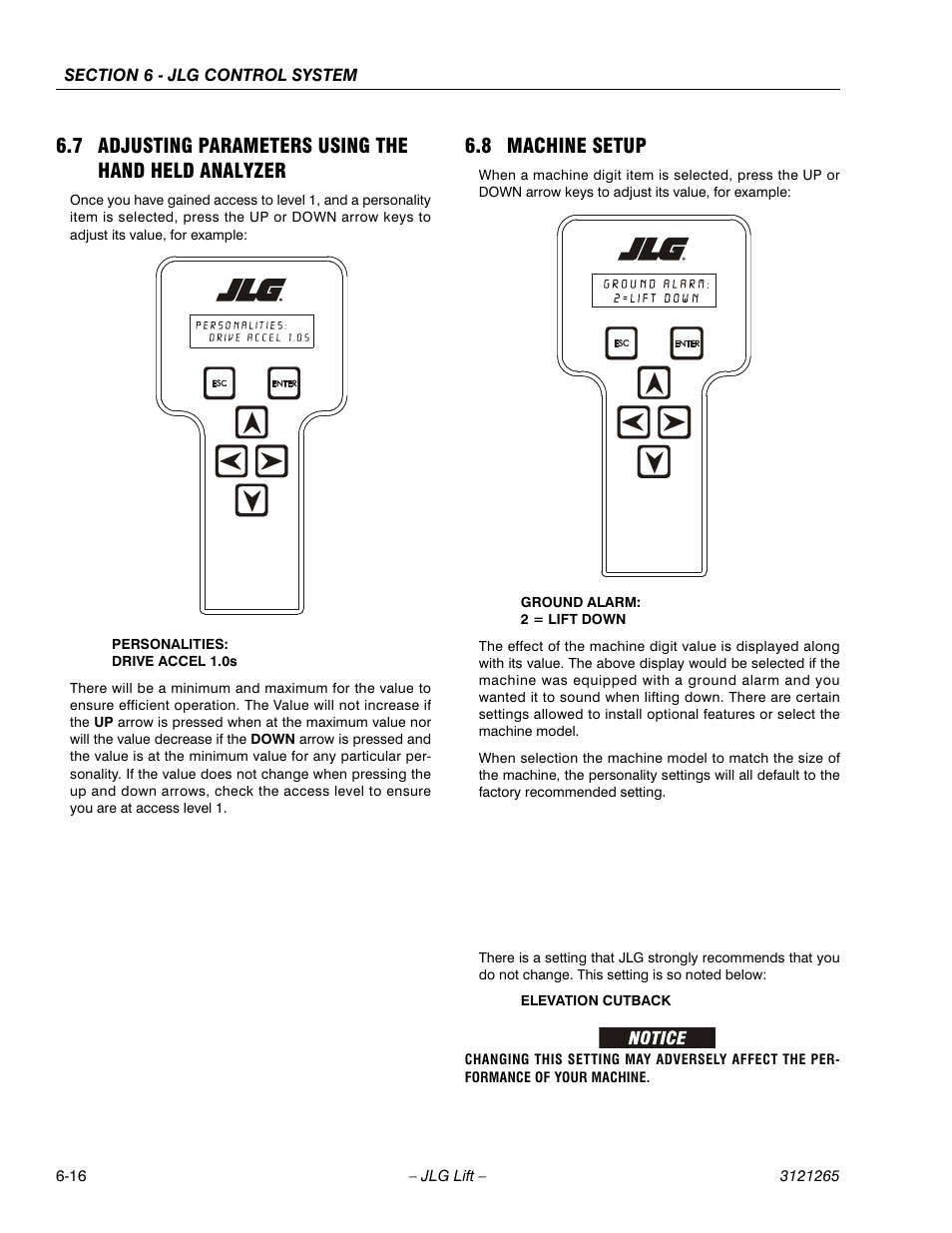 8 machine setup, Machine setup -16 | JLG 1100SB Service Manual User Manual | Page 300 / 444