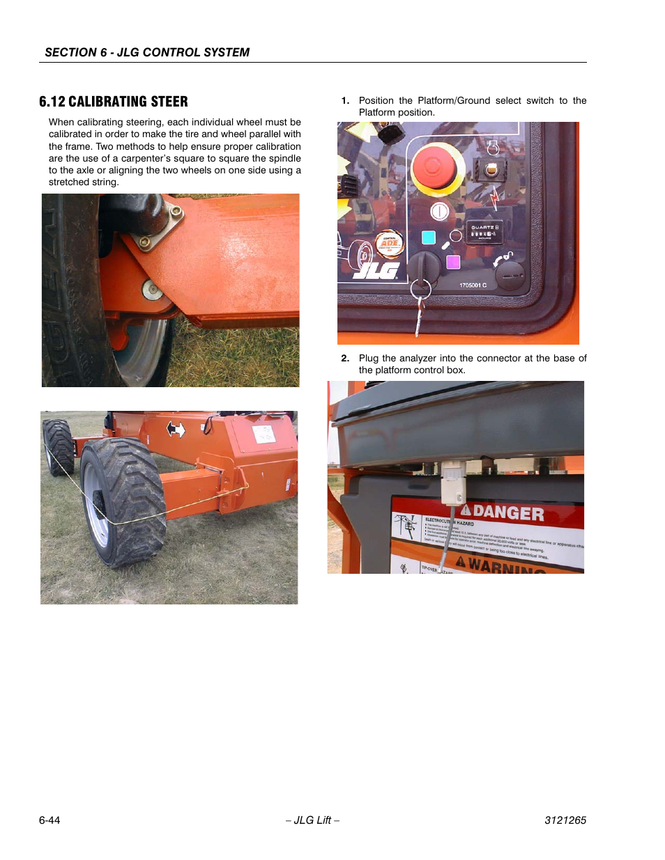 12 calibrating steer, Calibrating steer -44 | JLG 1100SB Service Manual User Manual | Page 328 / 444
