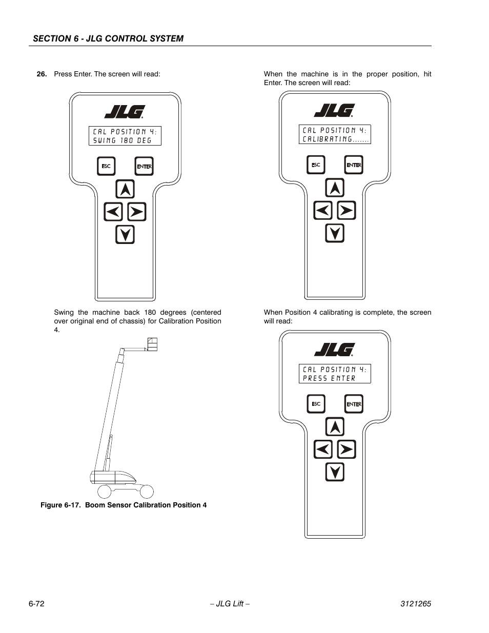 Boom sensor calibration position 4 -72 | JLG 1100SB Service Manual User Manual | Page 356 / 444