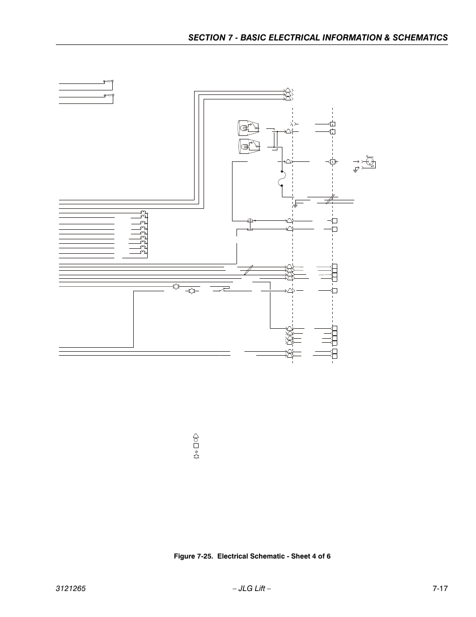 Electrical schematic - sheet 4 of 6 -17 | JLG 1100SB Service Manual User Manual | Page 431 / 444