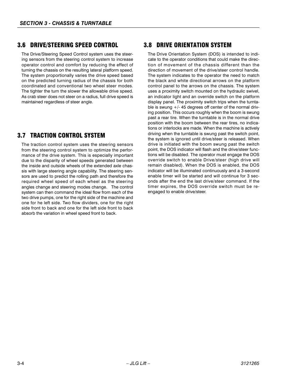 6 drive/steering speed control, 7 traction control system, 8 drive orientation system | Drive/steering speed control -4, Traction control system -4, Drive orientation system -4 | JLG 1100SB Service Manual User Manual | Page 46 / 444