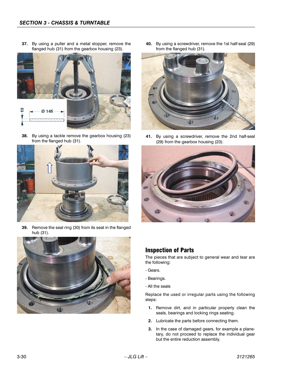 Inspection of parts, Inspection of parts -30 | JLG 1100SB Service Manual User Manual | Page 72 / 444