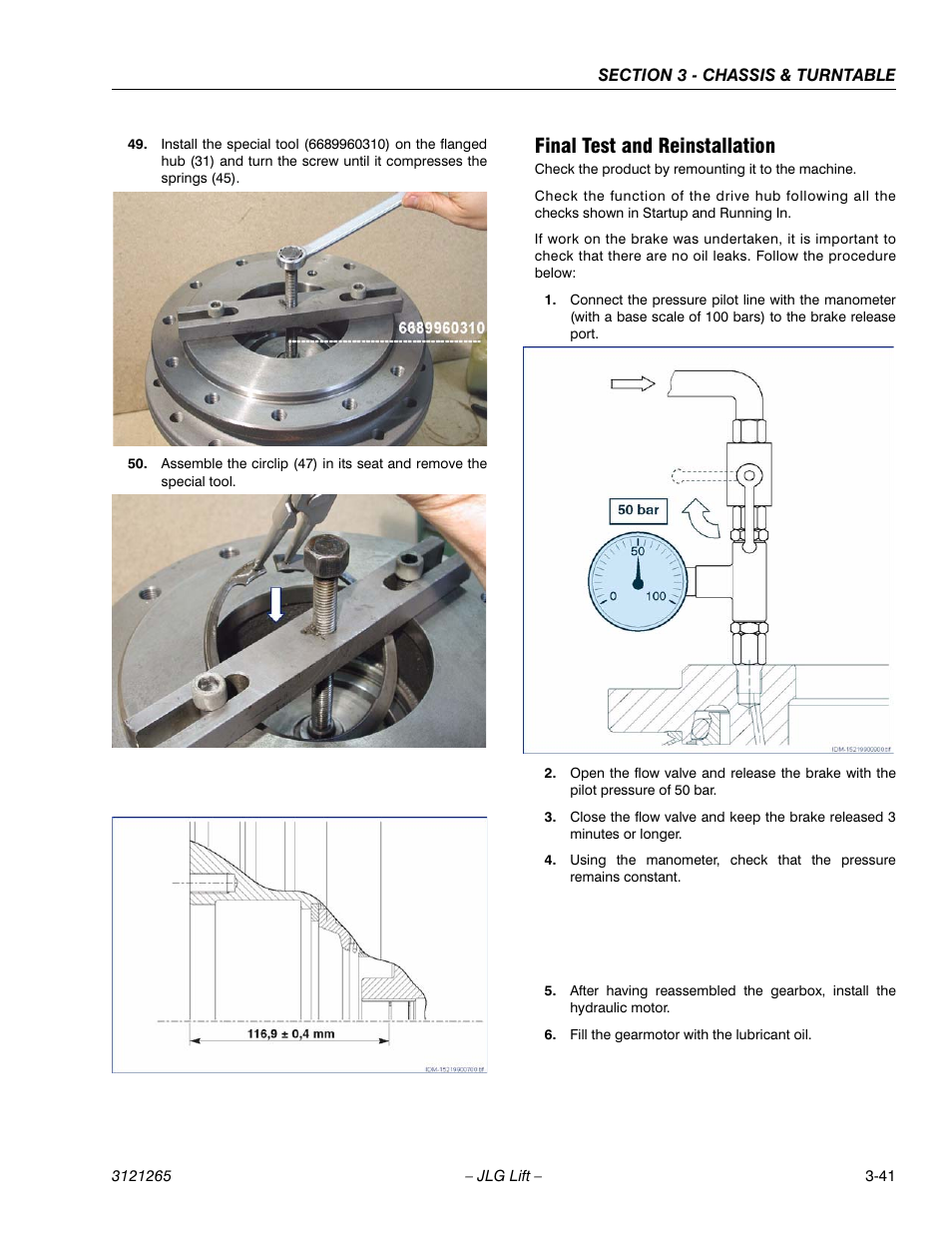 Final test and reinstallation, Final test and reinstallation -41 | JLG 1100SB Service Manual User Manual | Page 83 / 444