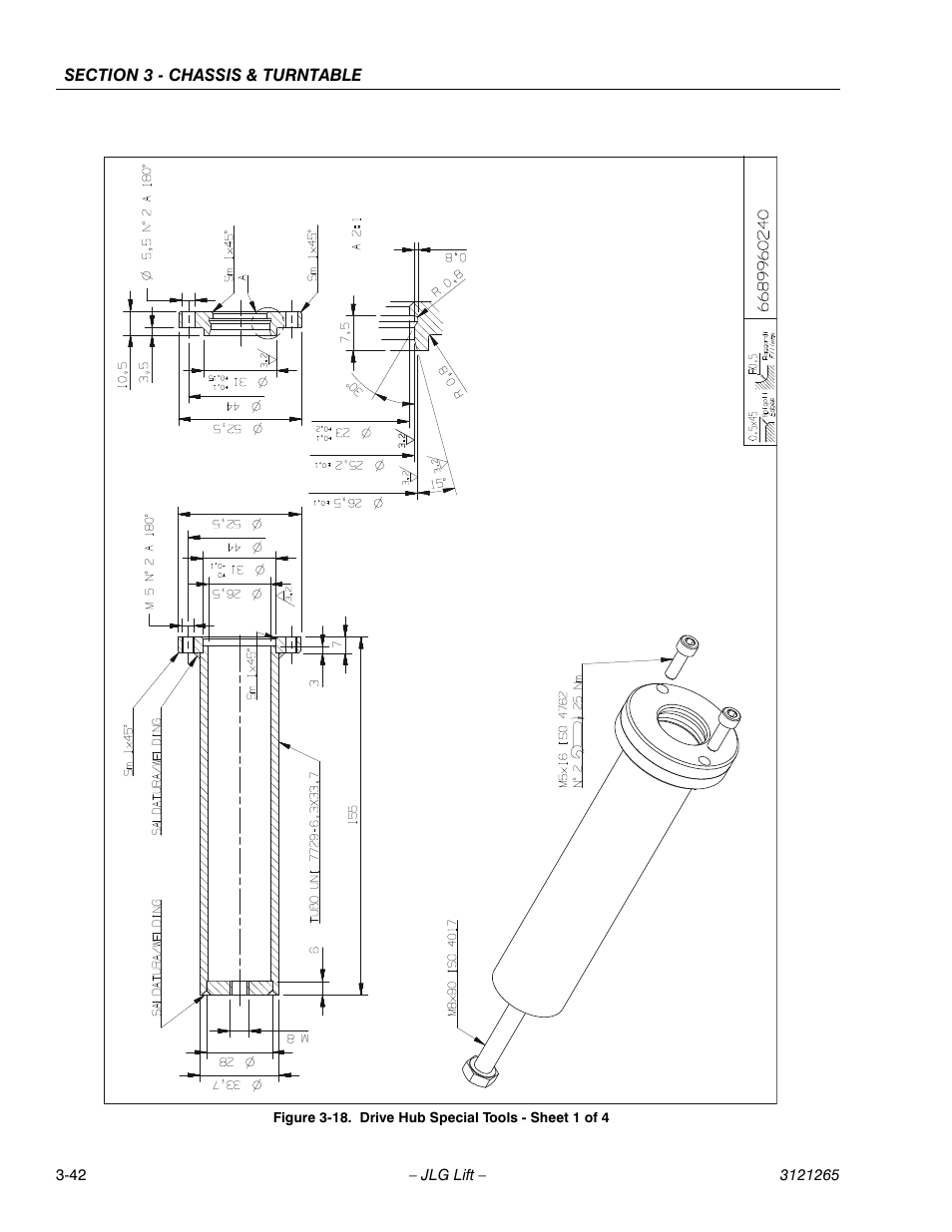 Drive hub special tools - sheet 1 of 4 -42 | JLG 1100SB Service Manual User Manual | Page 84 / 444