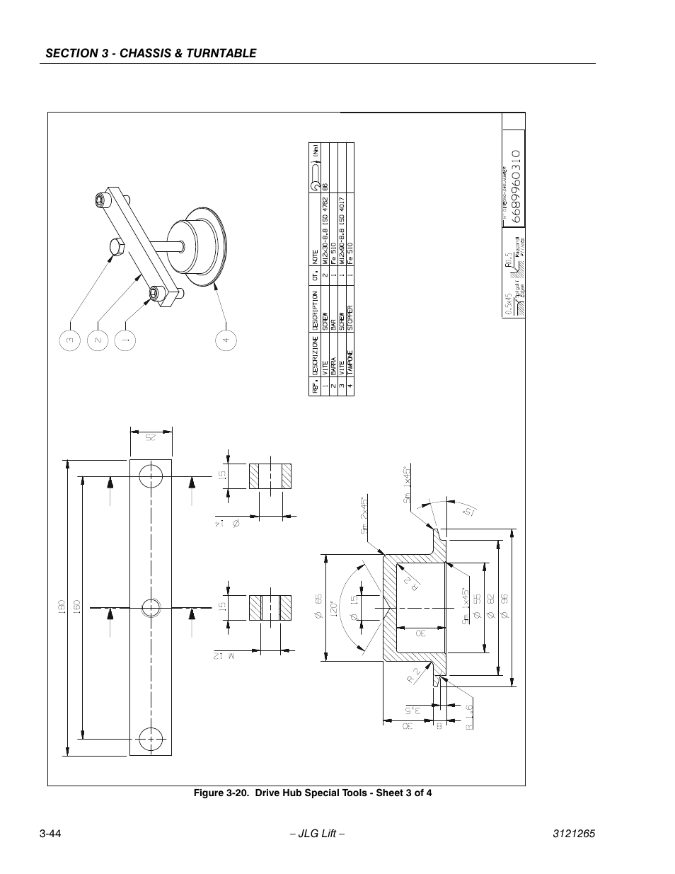Drive hub special tools - sheet 3 of 4 -44 | JLG 1100SB Service Manual User Manual | Page 86 / 444