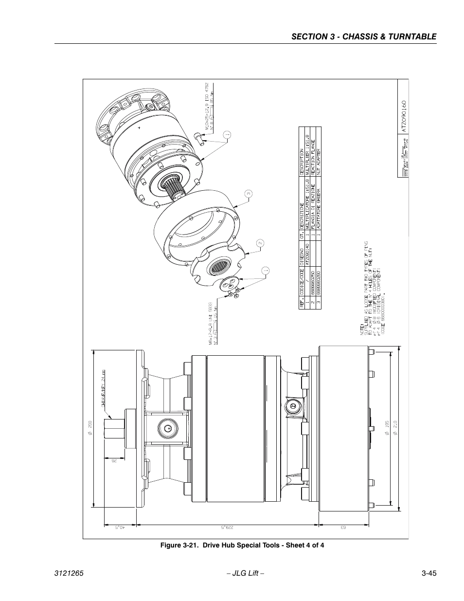 Drive hub special tools - sheet 4 of 4 -45 | JLG 1100SB Service Manual User Manual | Page 87 / 444