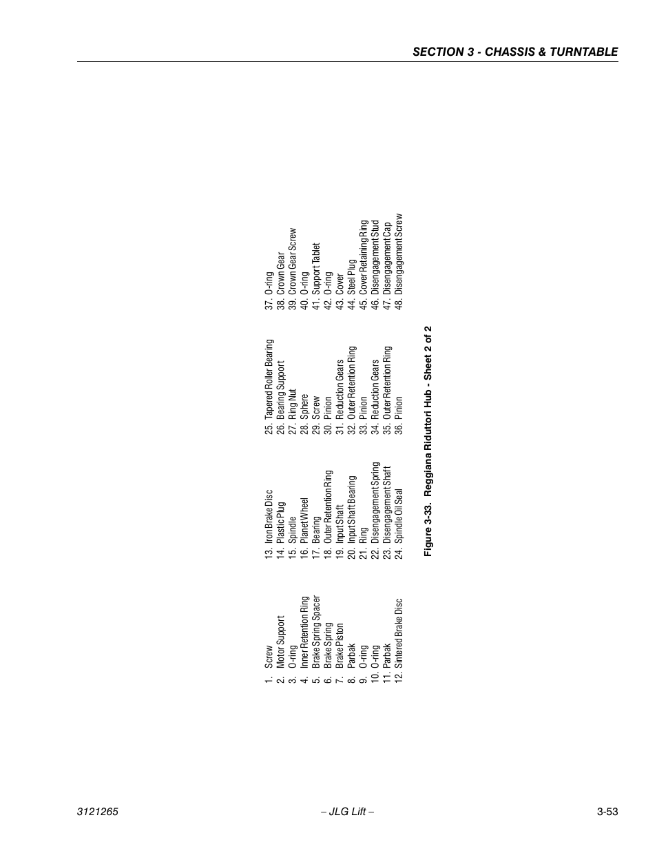 Reggiana riduttori hub - sheet 2 of 2 -53 | JLG 1100SB Service Manual User Manual | Page 95 / 444
