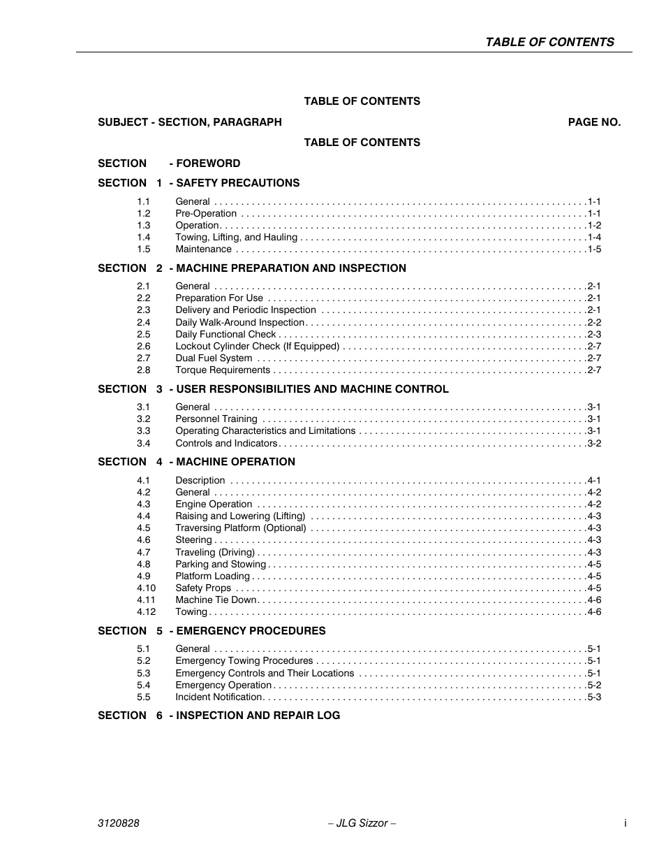 JLG 500RTS Operator Manual User Manual | Page 7 / 46