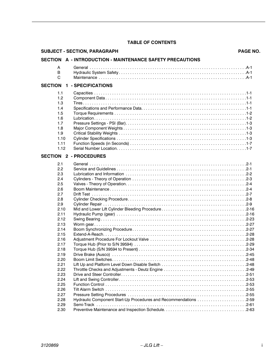 JLG 450AJ Service Manual User Manual | Page 5 / 116