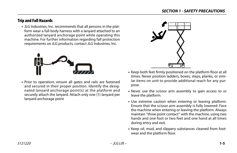 Trip and fall hazards, Trip and fall hazards -4 | JLG M4069 Operator Manual User Manual | Page 15 / 84