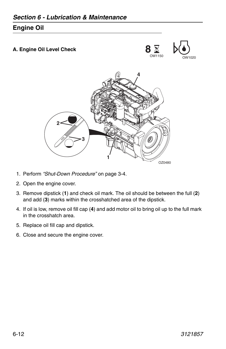 Engine oil, Engine oil -12 | JLG 4017 Operator Manual User Manual | Page 104 / 120
