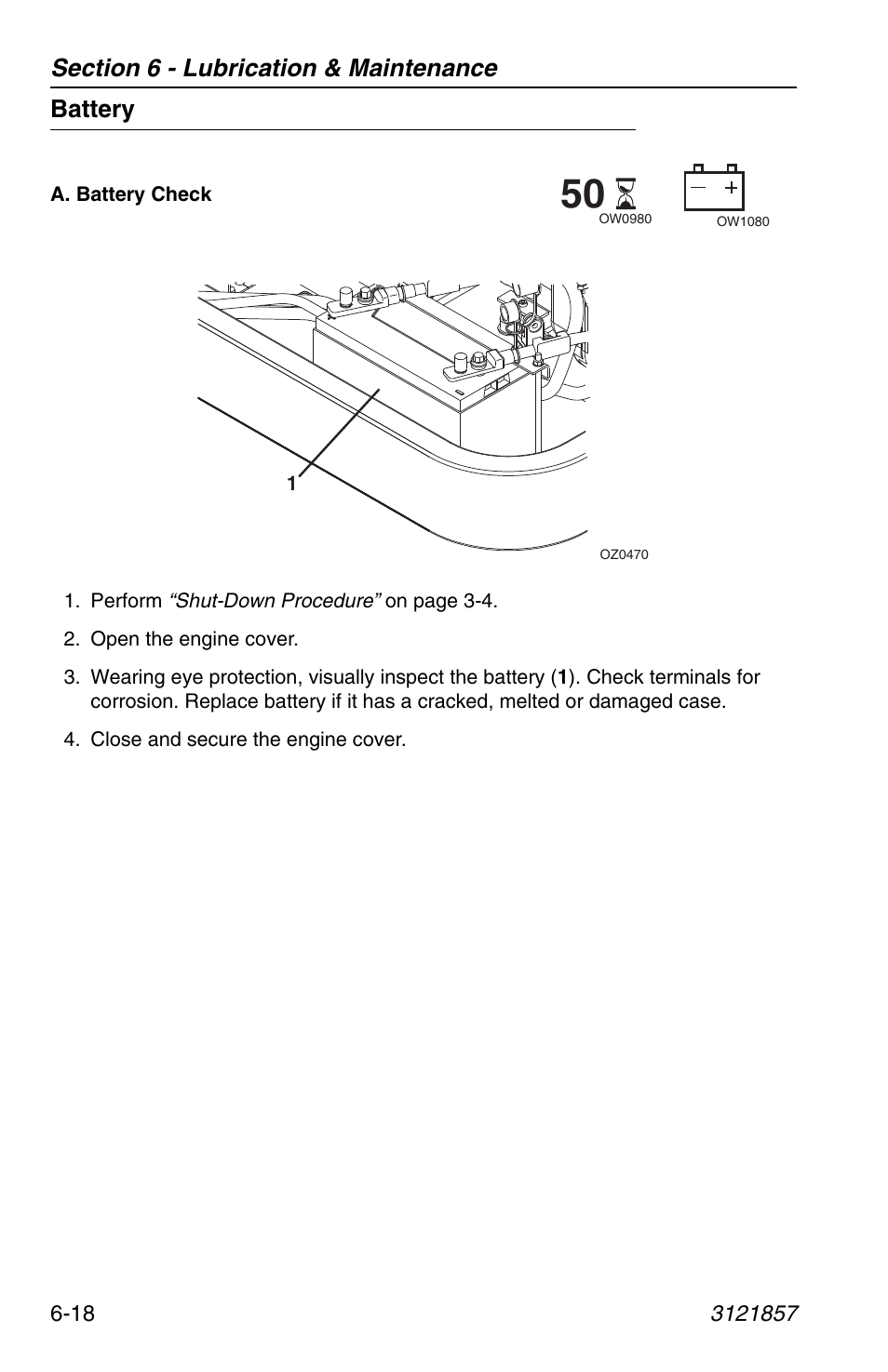 Battery, Battery -18 | JLG 4017 Operator Manual User Manual | Page 110 / 120