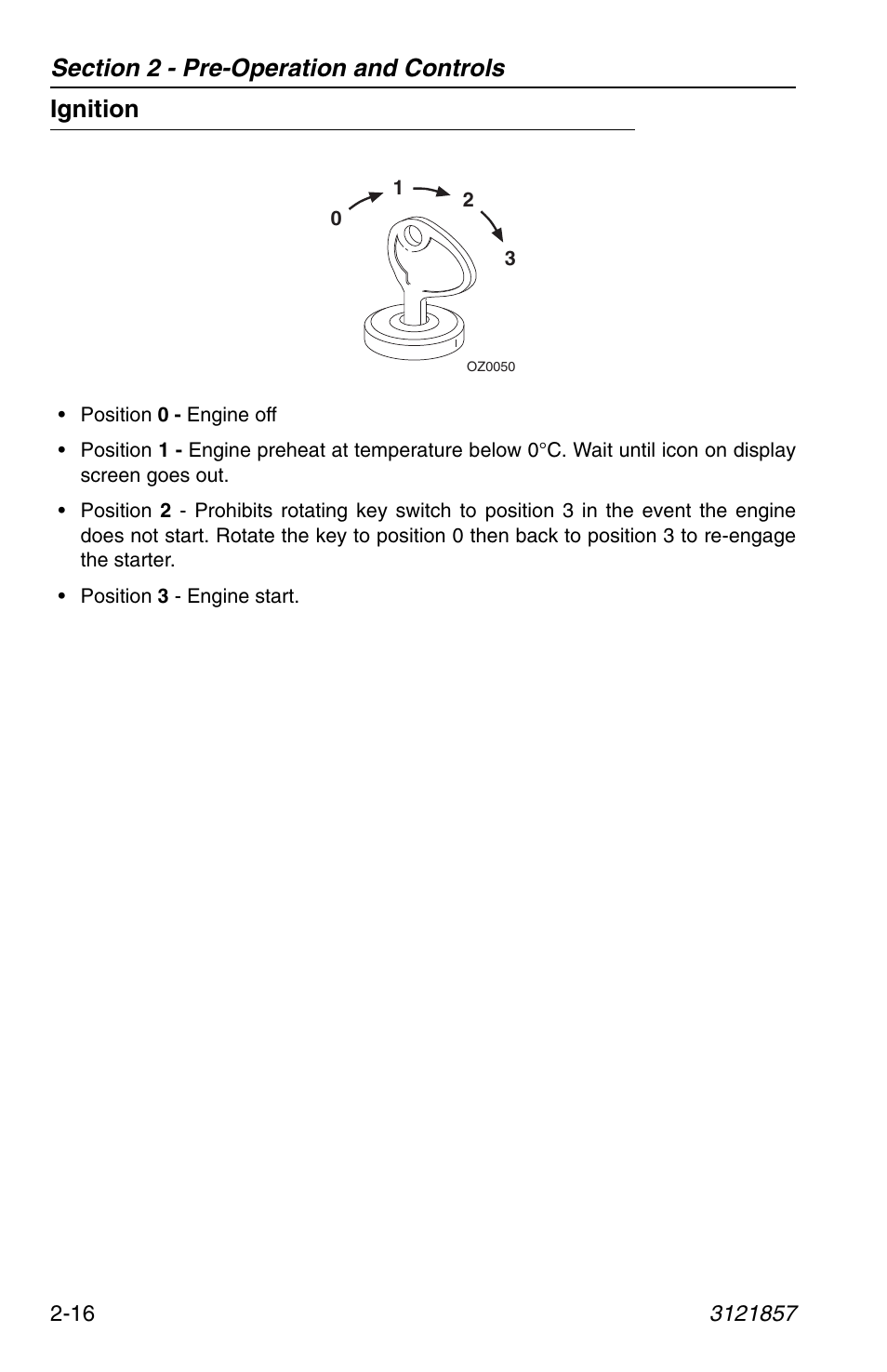 Ignition, Ignition -16 | JLG 4017 Operator Manual User Manual | Page 40 / 120